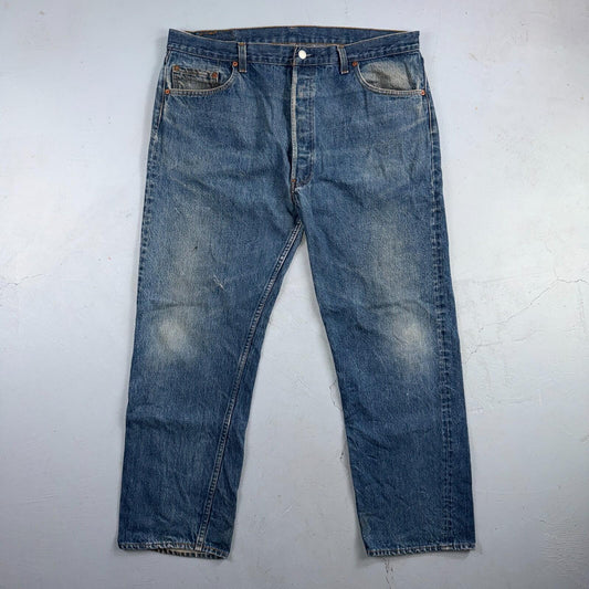 Levis 501 Vintage 80s USA XX Straight Leg Jeans Blue Med Wash 42x32 Act 38x28