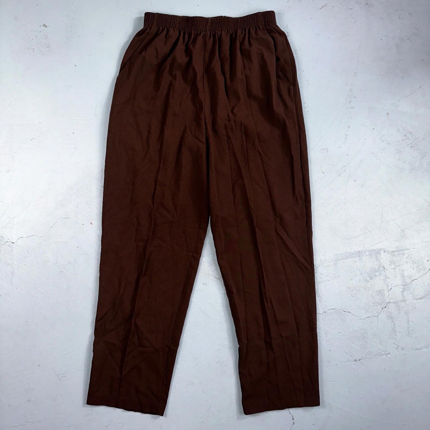 Briggs New York 2 Pc Womens 12 Brown Stretch Pants Blazer Vintage USA 80s