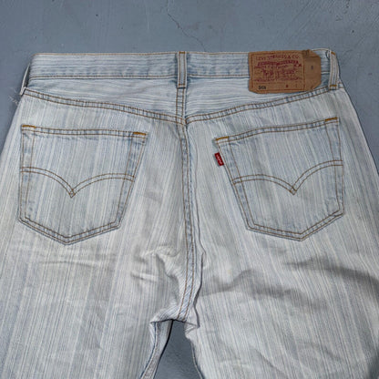 Levis 501 Vintage Y2K 90s XX Straight Leg Jeans Blue Light Wash Stripe Act 33x29
