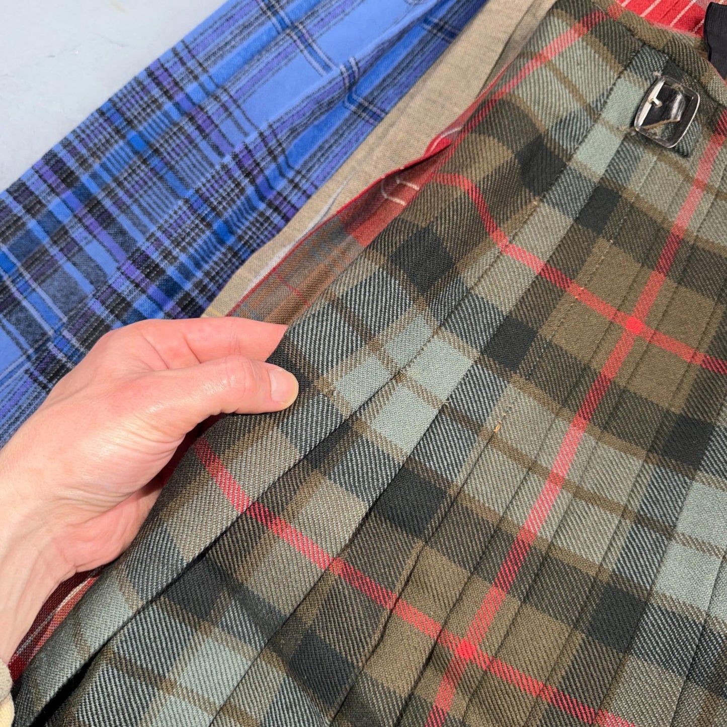 Womens Lot Of 4 Vintage Skirts Plaid Preppy School Pleated Wool Tartan Pendleton
