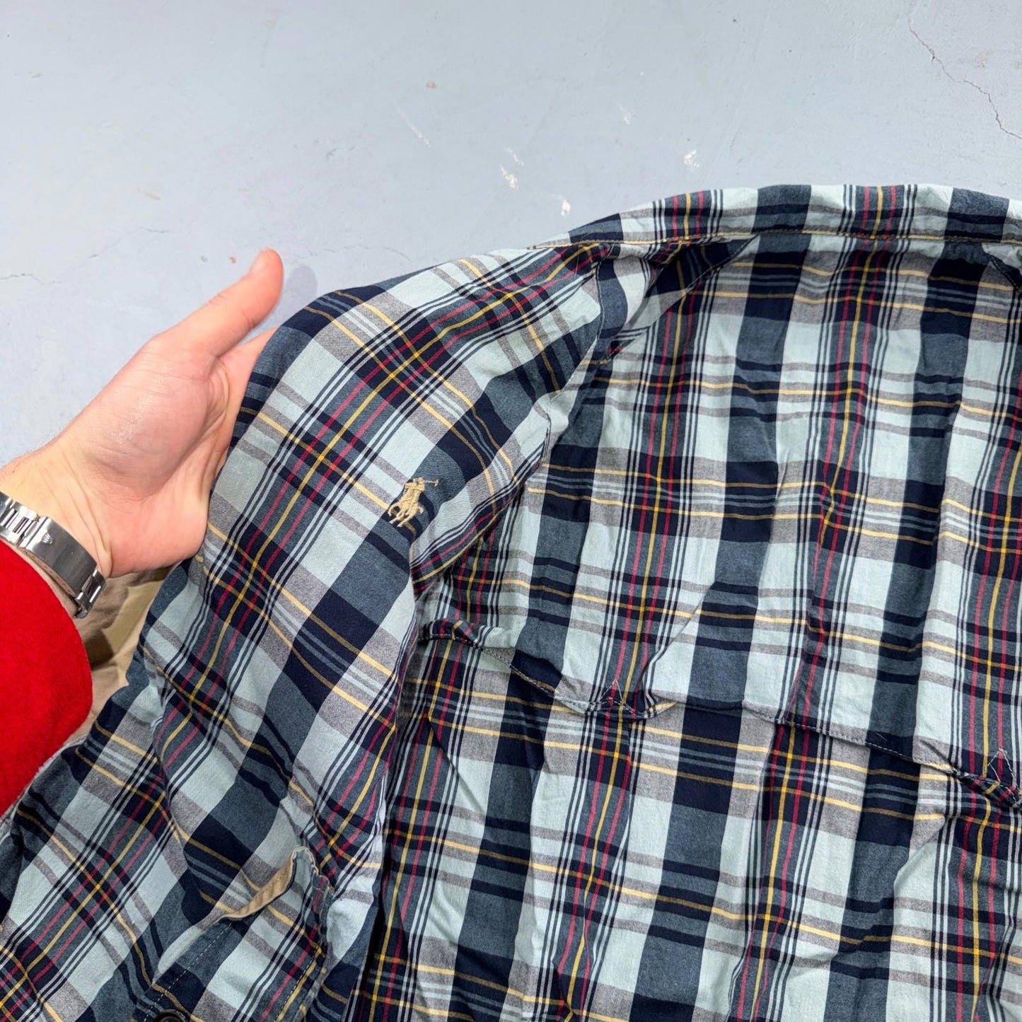 Polo Ralph Lauren Vintage Reversible Plaid Tan Jacket Coat Cotton M Rare 90s
