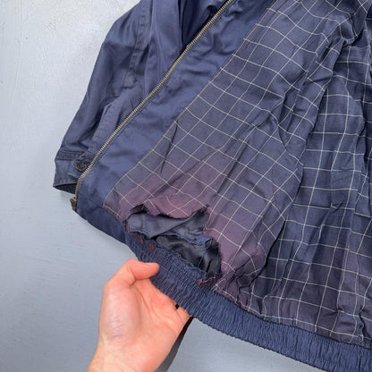 Polo Ralph Lauren Harrington Jacket Men M Solid Blue Striped Lined Y2K