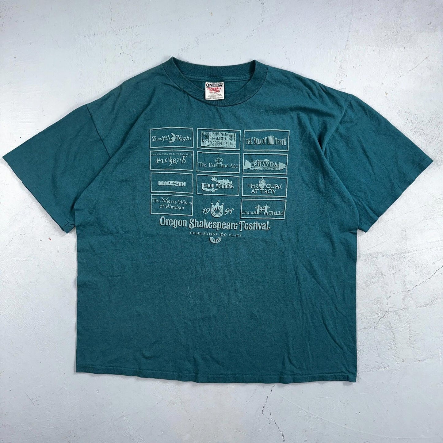 Oneita Shakespeare Hamlet VTG T Shirt 90s Oregon Plays Single Stitch Festival