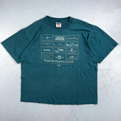 Oneita Shakespeare Hamlet VTG T Shirt 90s Oregon Plays Single Stitch Festival