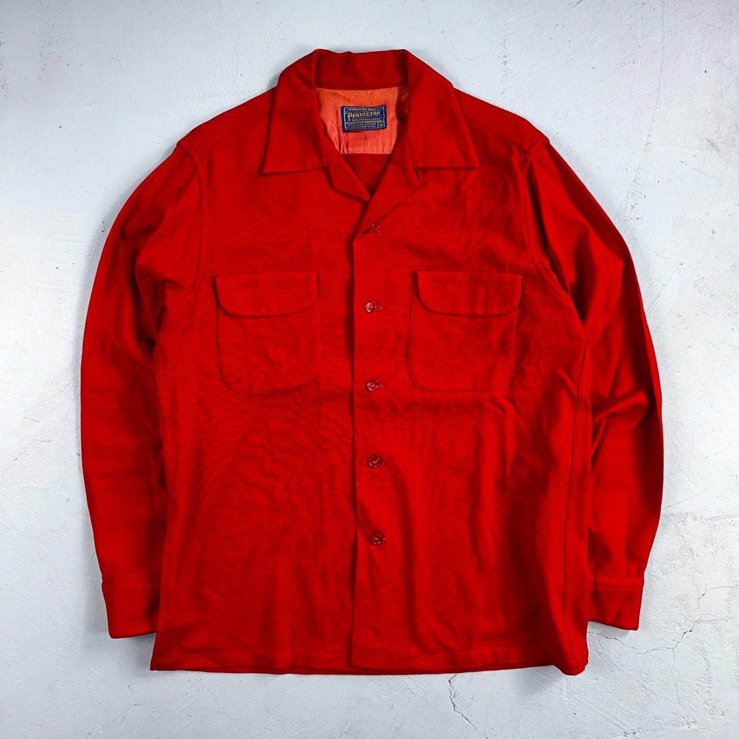 Pendleton VTG Board Shirt Plaid 100% Wool Button Down Size M Plaid 1960s Camp
