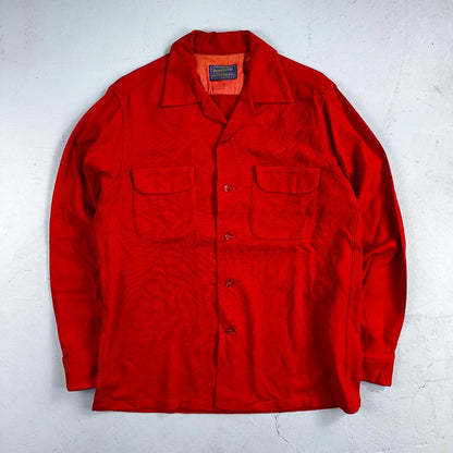 Pendleton VTG Board Shirt Plaid 100% Wool Button Down Size M Plaid 1960s Camp