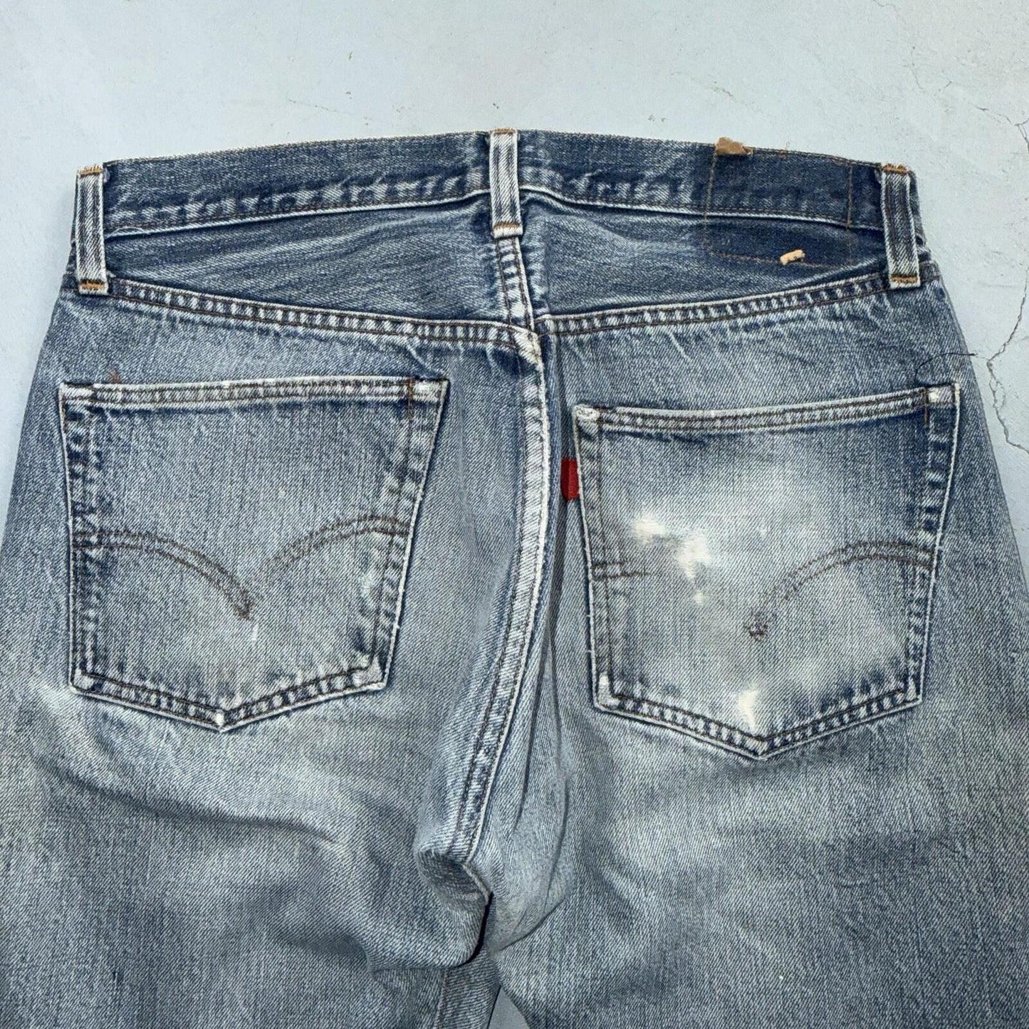 Levis 501 Vintage 70s SS Redline Selvedge USA XX Jeans Light Wash 32x28 Skinny