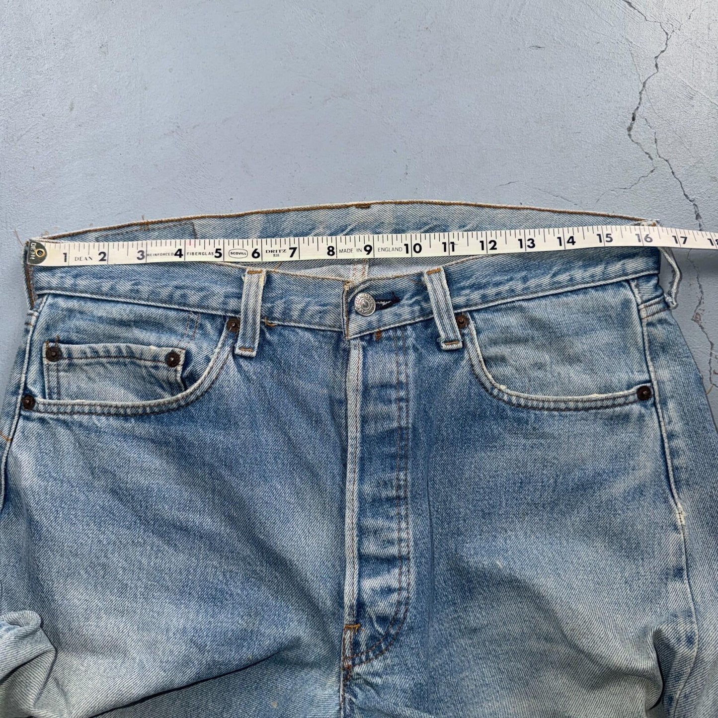 Levis 501 Vintage 80s Redline Selvedge USA XX Jeans Light Wash 35x32 Act 33x29