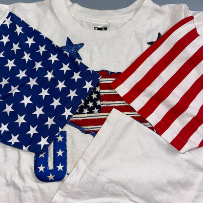 USA Flag American Flag VTG T Shirt LA Sportswear Custom Glitter One Of A Kind