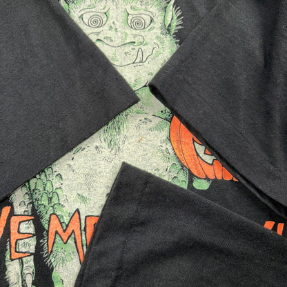 Give Me Candy Ogre Goblin Halloween VTG T Shirt Glow In Dark FOTL 90s Black