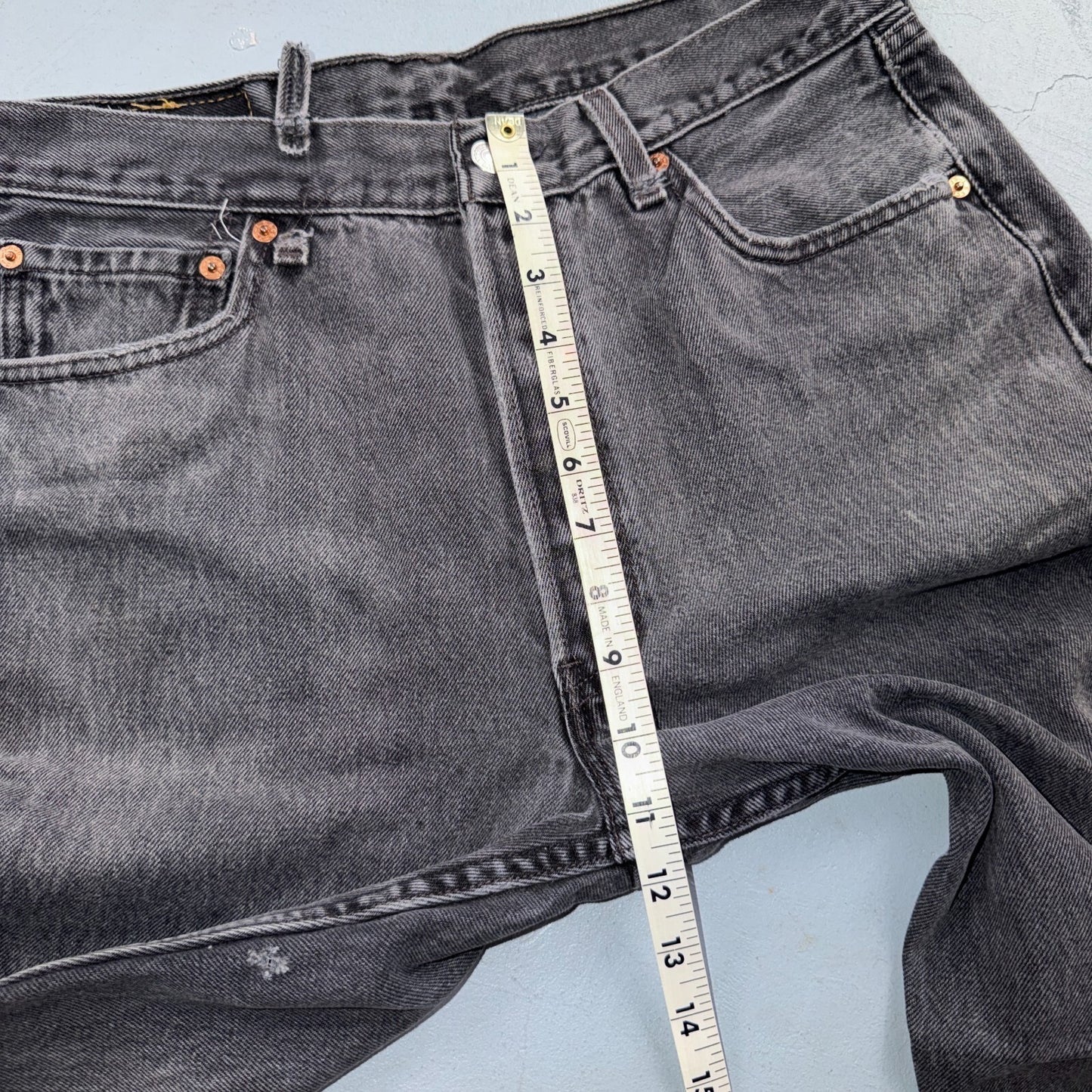 Levis 501 Vintage 90s USA XX Straight Leg Jeans Black Light Wash 34x34 Act 31x27