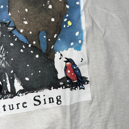 Animals Bear Moose Deer VTG T Shirt Heaven Nature Sing Family Christmas Hatley
