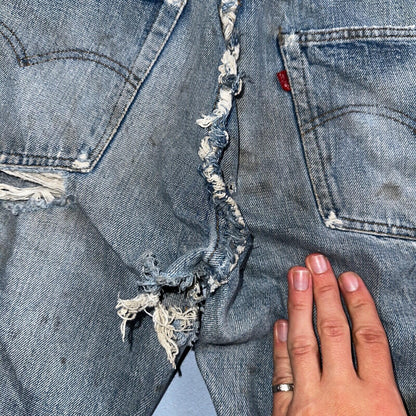 Levis 501 VTG 70s SS Redline Selvedge Jeans XX Thrashed Ripped Act 29x29