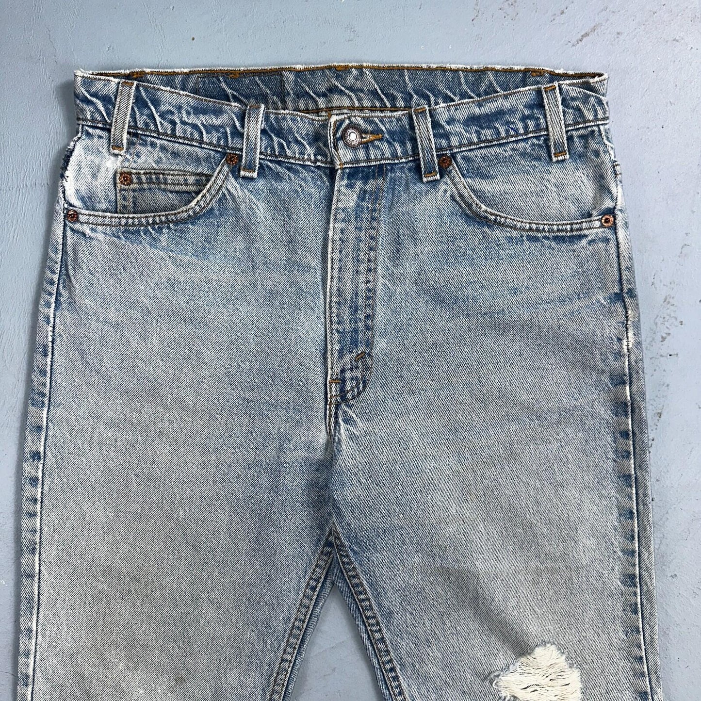 Levis 517 Vintage 80s USA Orange Tab Bootcut Flare Blue Worn Jeans Act 32x29