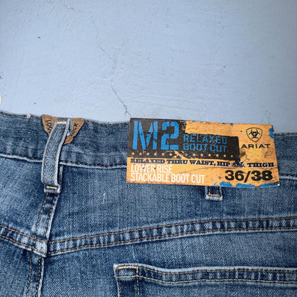 Ariat NWT Jeans Men's Size 36 x 38 Legacy M2 Relaxed Boot Cut Medium Wash