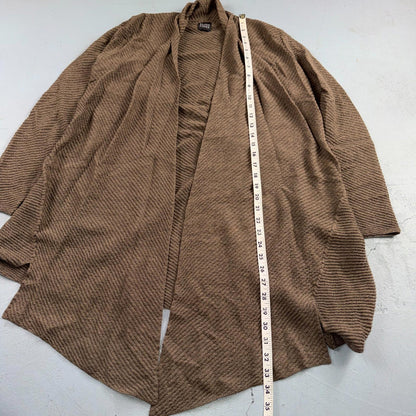 Eileen Fisher Women’s Open Front  Medium Cardigan Tan Boxy Wool