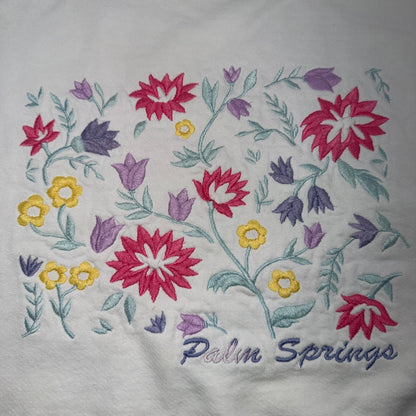 VTG 80s Crazy Shirts Palm Springs Embroidered Floral Sweatshirt USA Large Rare