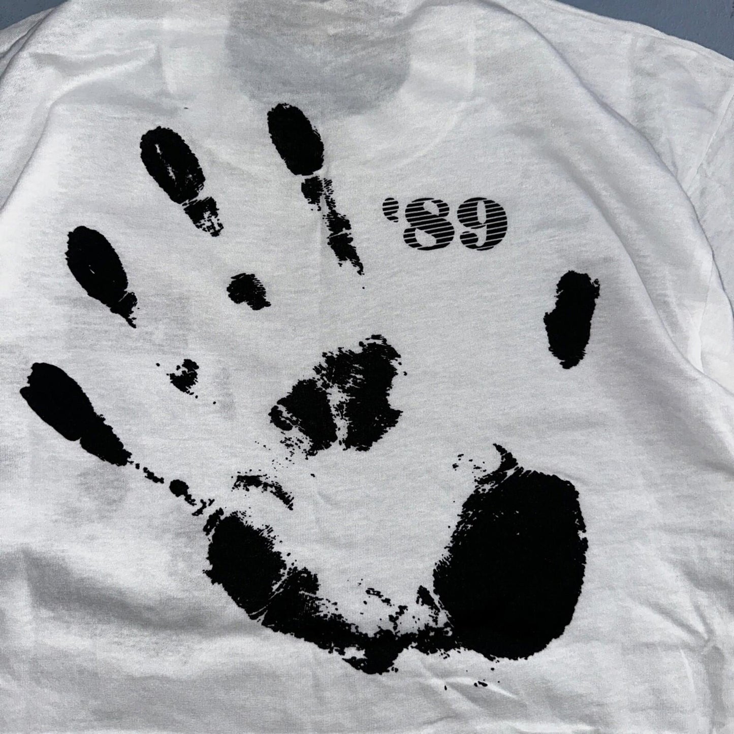Screen Stars Hand Print VTG T Shirt 80s 1989 Graphic Bumper Rare Car Auto Band