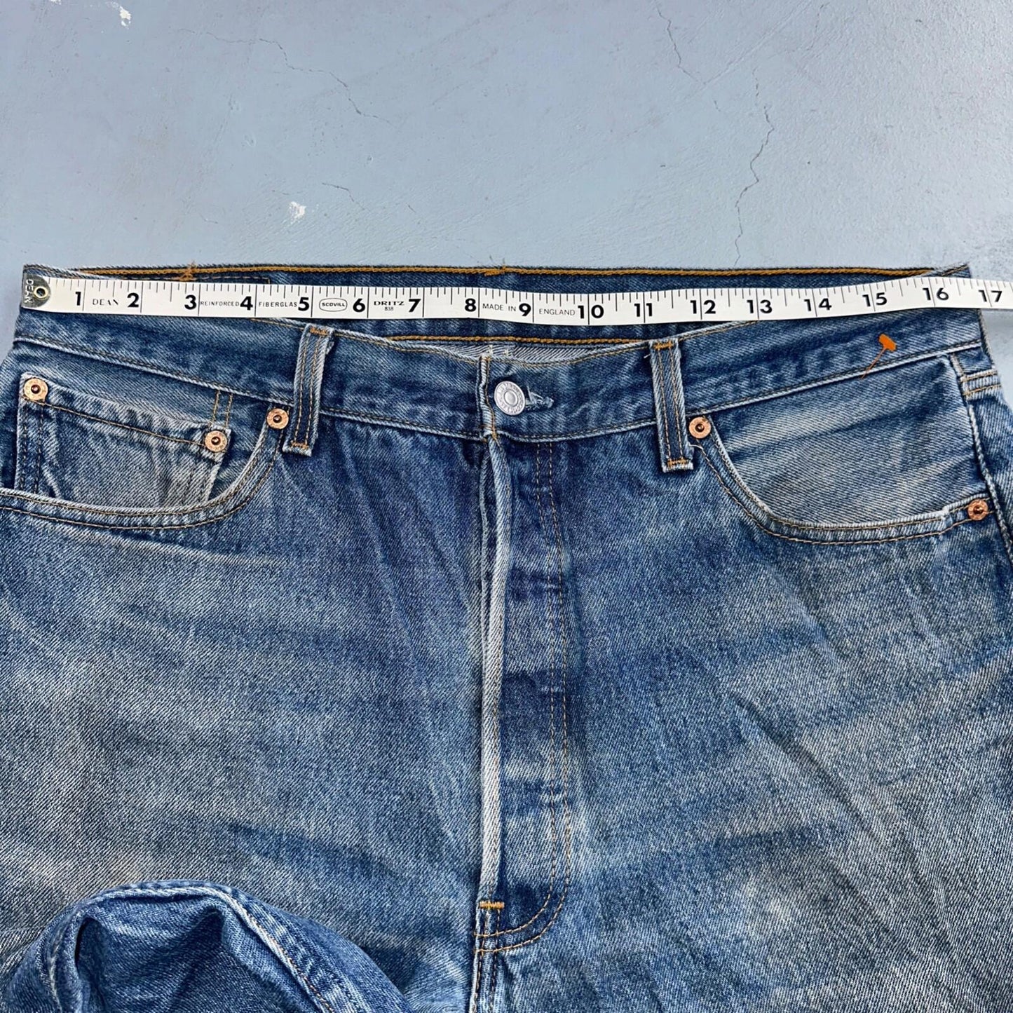 Levis 501 Vintage 90s Mexico Straight Leg Jeans 36x30 Y2K Med Wash Act 33x27