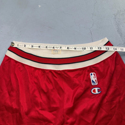 Vintage Champion Chicago Bulls Basketball Shorts Mens Medium Red NBA Jordan 80s