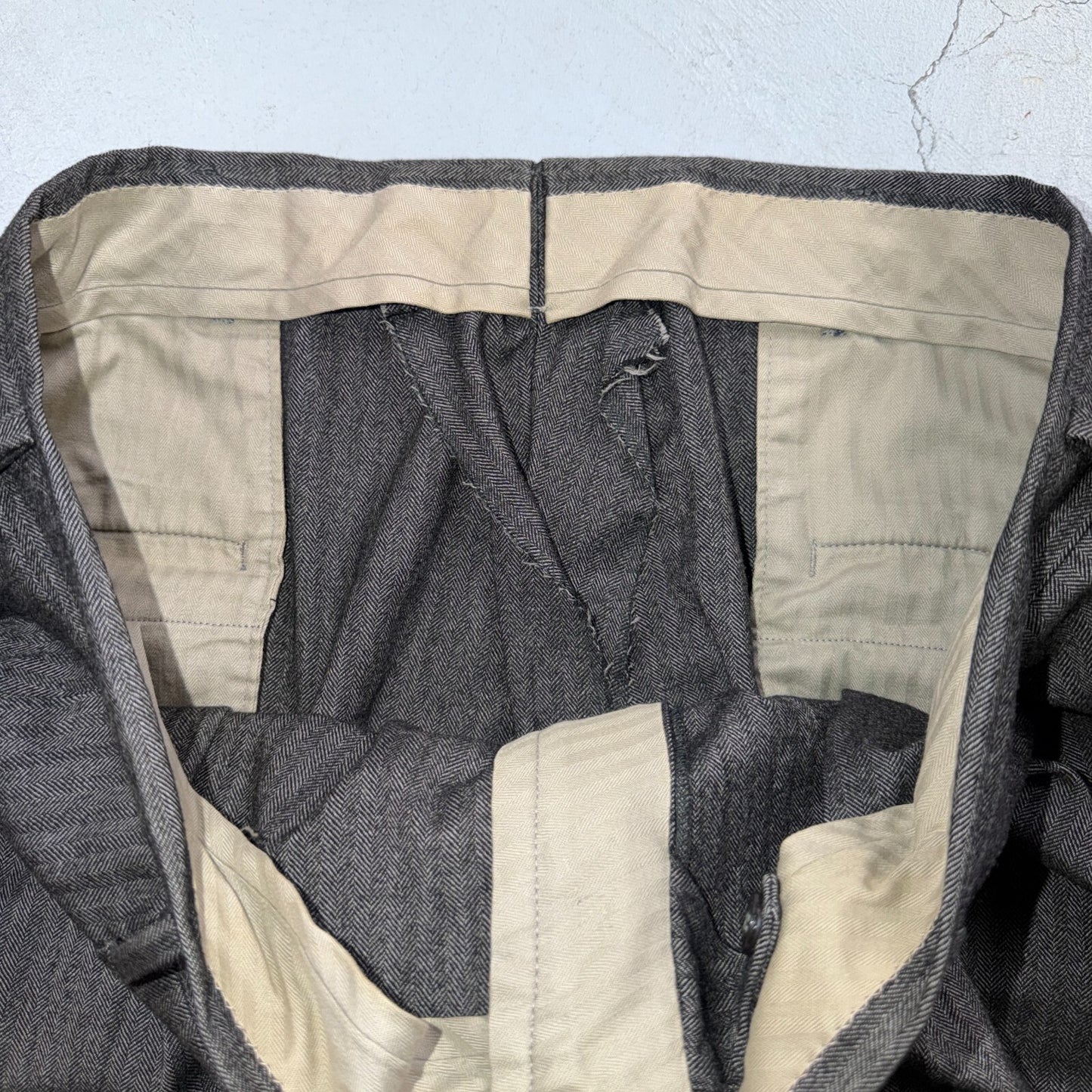 VTG Mens 2 PC Suit 46 Jacket Coat Pants Gray Rockabilly 60s 1960s HBT Drop Loop