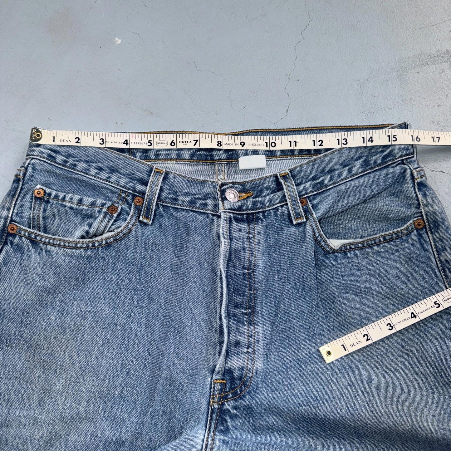 Levis 501 Vintage Y2K 90s XX Straight Leg Jeans Blue Light Wash 34x34 Act 31x32