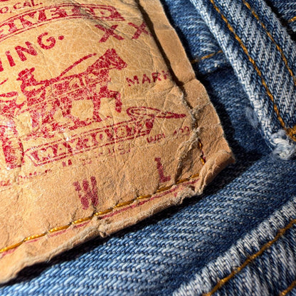 Levis 501 Vintage 80s USA XX Straight Leg Jeans Blue Light Wash 34x33 Act 32x29