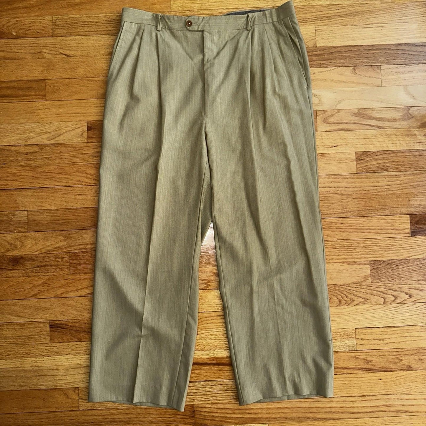 Zanieri Dress Pants Men’s 38 Tan 100% Wool Zignone Natural Stretch Made In Italy