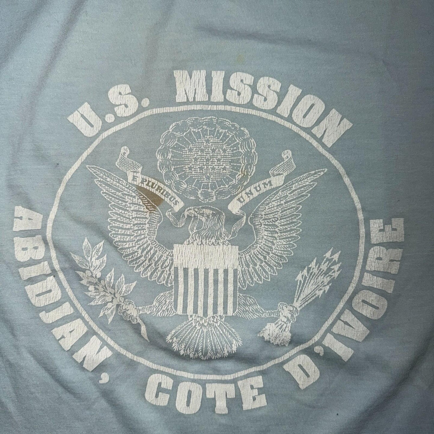 US Mission Abidjan VTG T Shirt Cote Divore 80s 1980s Hanes XL Army Single Stitch