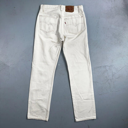Levis 501 Vintage 90s USA XX Straight Leg Jeans White Light Wash 31x32 Act 30x30