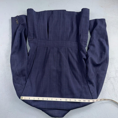 1940s 1950s VTG Mens Double Breast Suit 36 Jacket Coat Navy Union Rockabilly USA