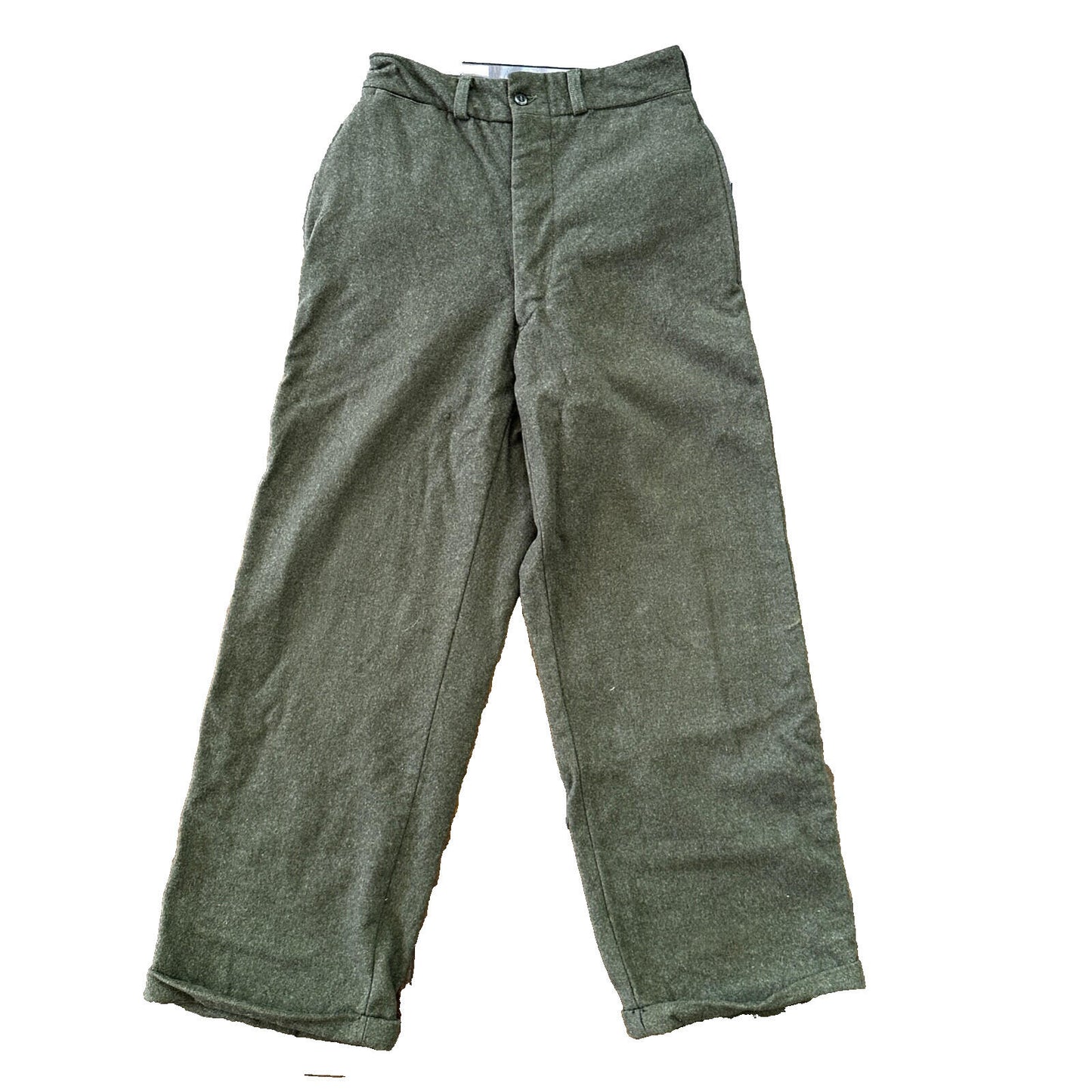 WWII Wool US Army Trousers Pants 25x26 Military 1940s 40s Slacks OG HBT Pockets