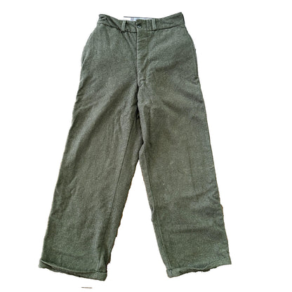 WWII Wool US Army Trousers Pants 25x26 Military 1940s 40s Slacks OG HBT Pockets