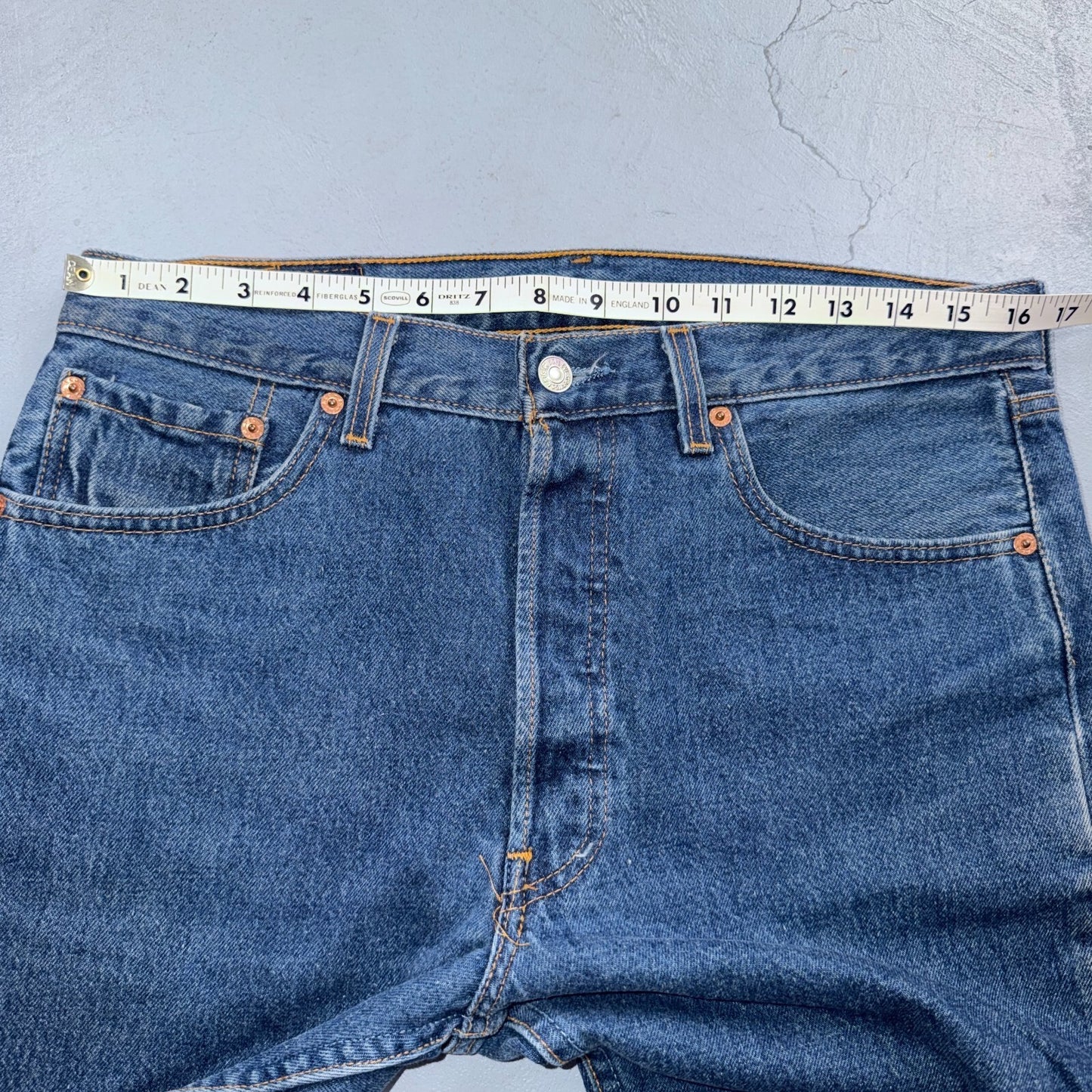 Levis 501 Vintage 90s USA XX Straight Leg Jeans Blue Med Wash 33x32 Act 33x31
