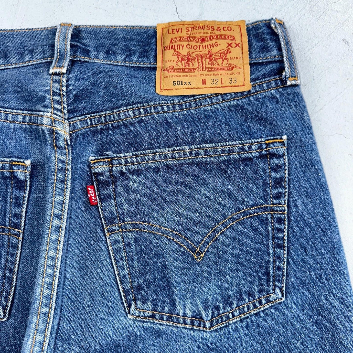 Levis 501 Vintage 90s USA XX Straight Leg Jeans Blue Med Wash 32x33 Act 29x29