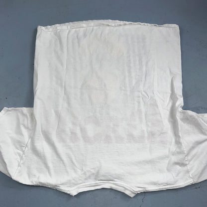 Disney Mickey Mouse Single Stitch Striped VTG T Shirt White 90s Happy Cute