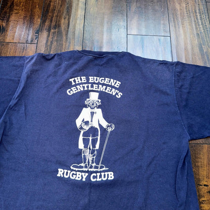 Eugene Gentlemans Club 70s VTG T Shirt Oregon Suit Tie Funny Humor Dark Joke