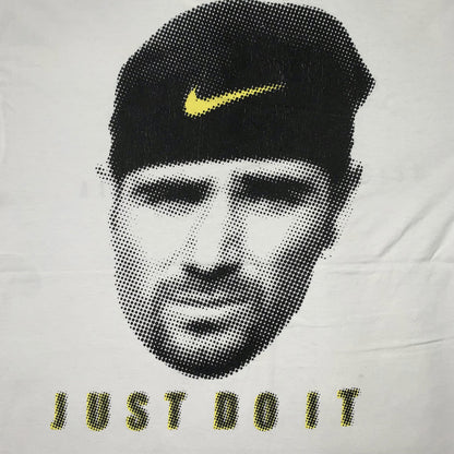Nike Vintage T Shirt Mens Agassi Tennis Big Face Rodman 90s White Tag Dennis