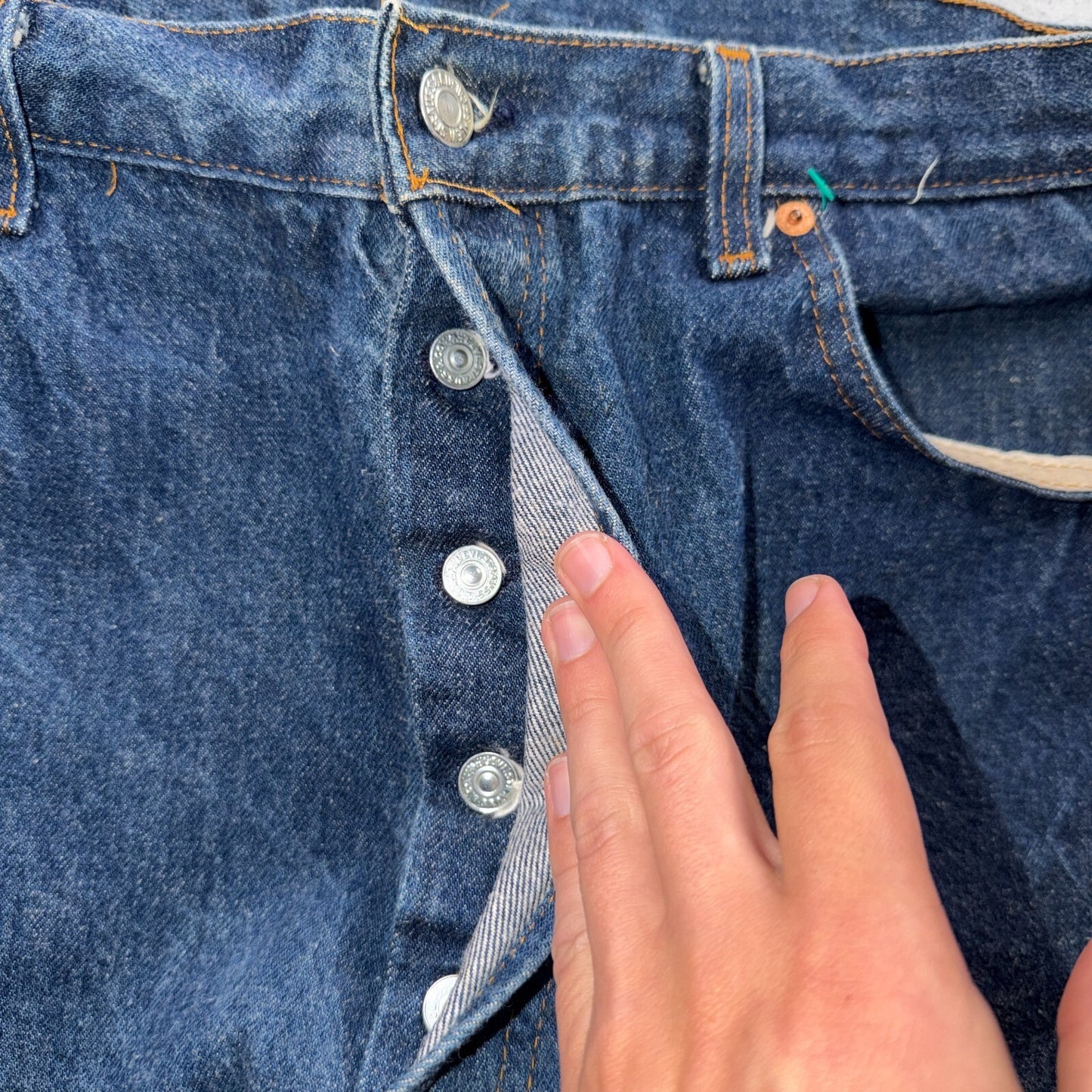Levis 501 Vintage 80s USA XX Straight Leg Jeans Blue Dark Wash 40x34 Act 36x30