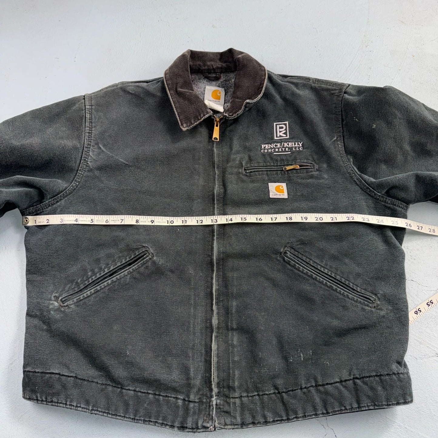 Carhartt VTG Detroit Jacket Men's 46 Lined Blanket Workwear J01 BLK Thrashed