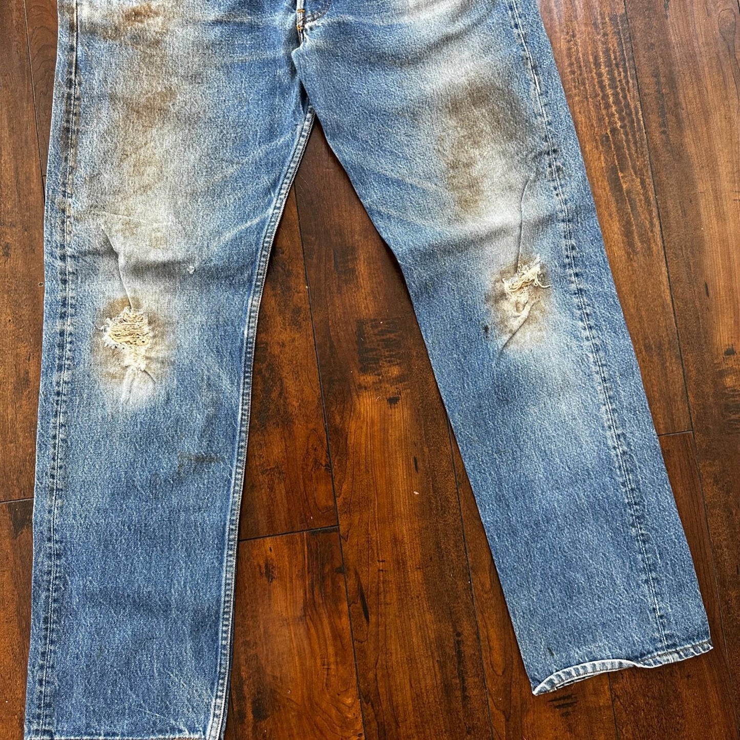 VTG 80s Levis 501 Button Fly 38x36 USA Tag Jeans Straight Wash Blue XX Act 34x32