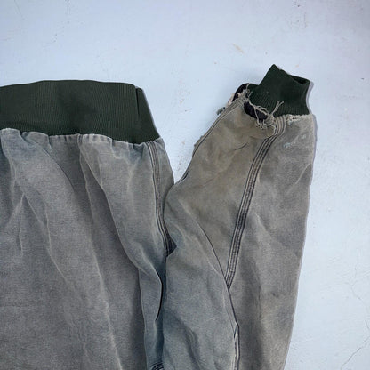 Vintage Carhartt Olive Green Hooded Jacket Bomber Coat Thrashed Faded 90s Y2K