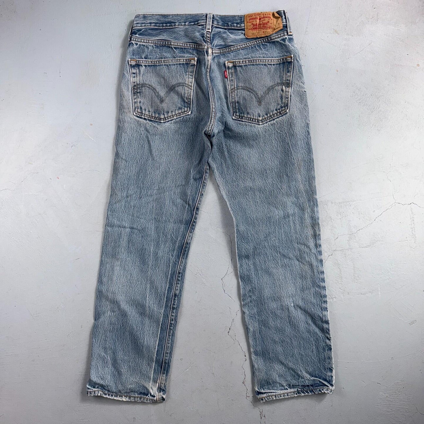 Levis 501 Vintage Y2K 90s XX Straight Leg Jeans Blue Light Wash 34x34 Act 31x30