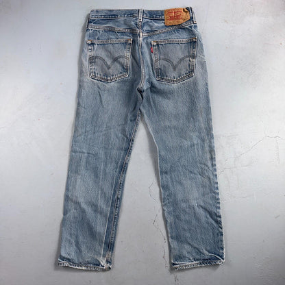 Levis 501 Vintage Y2K 90s XX Straight Leg Jeans Blue Light Wash 34x34 Act 31x30