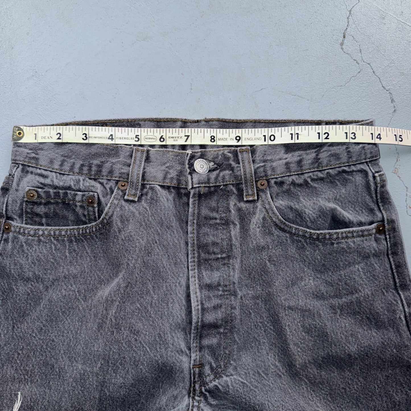 Levis 501 Vintage 80s USA XX Straight Leg Jeans Black Light Wash 30x32 Act 28x26