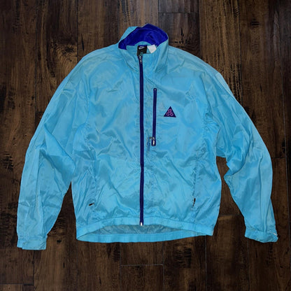 Vintage Nike ACG All Conditions Gear Windbreaker Jacket Coat 90s Blue Medium