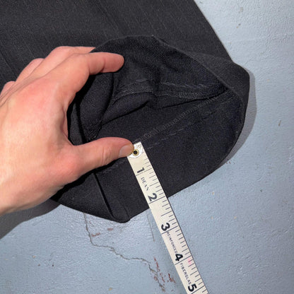 VTG 1950s Wool Pinstripe Trousers England 50s Button Fly Pants Bib Rockabilly
