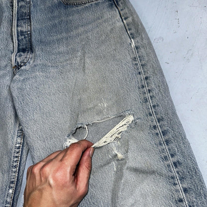 Levis 501 Vintage 90s Mexico Straight Leg Jeans 34x32 Y2K Light Wash Act 33x27