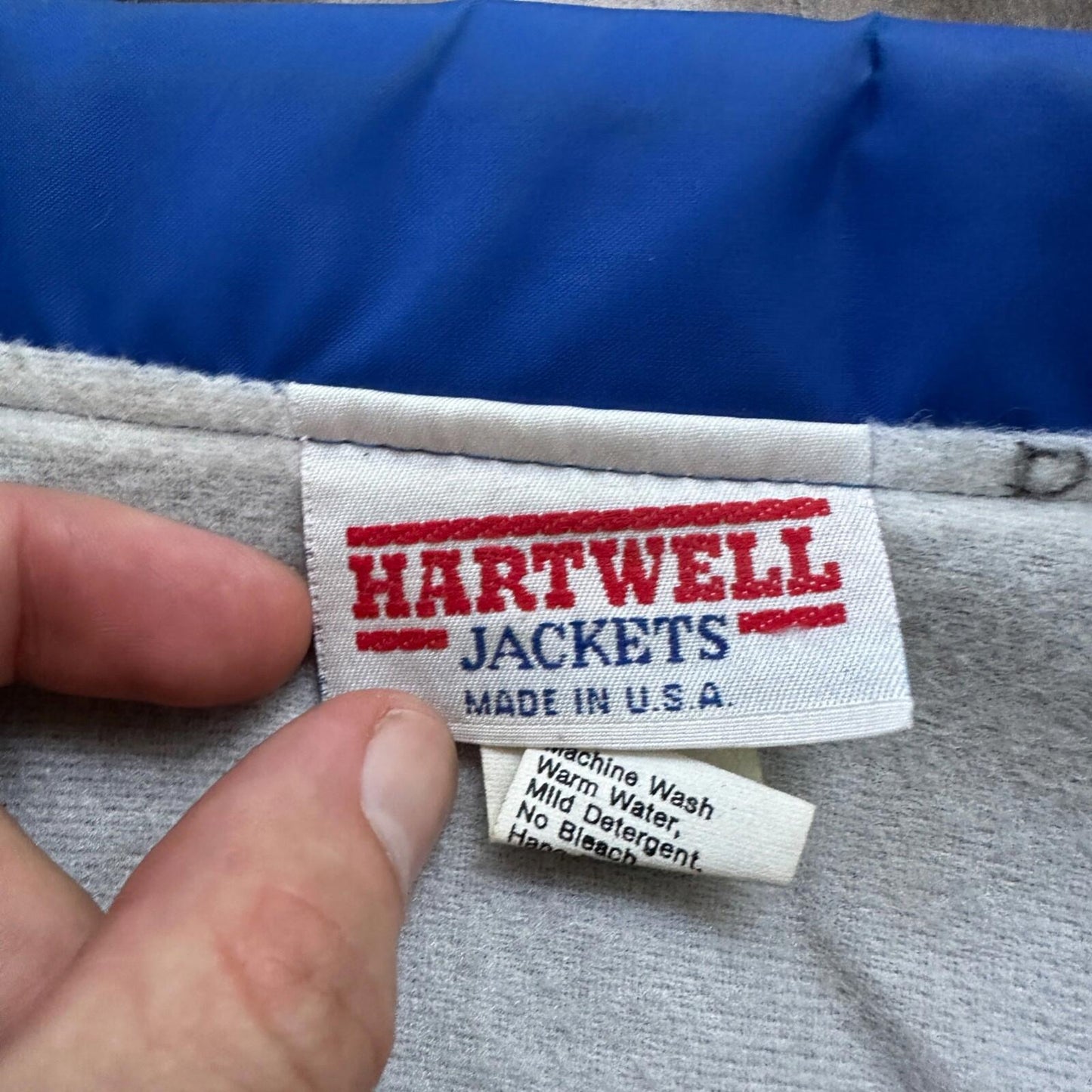 Ford V8 VTG 90s Hartwell Satin Coaches Jacket Lined Windbreaker Size Small Blue
