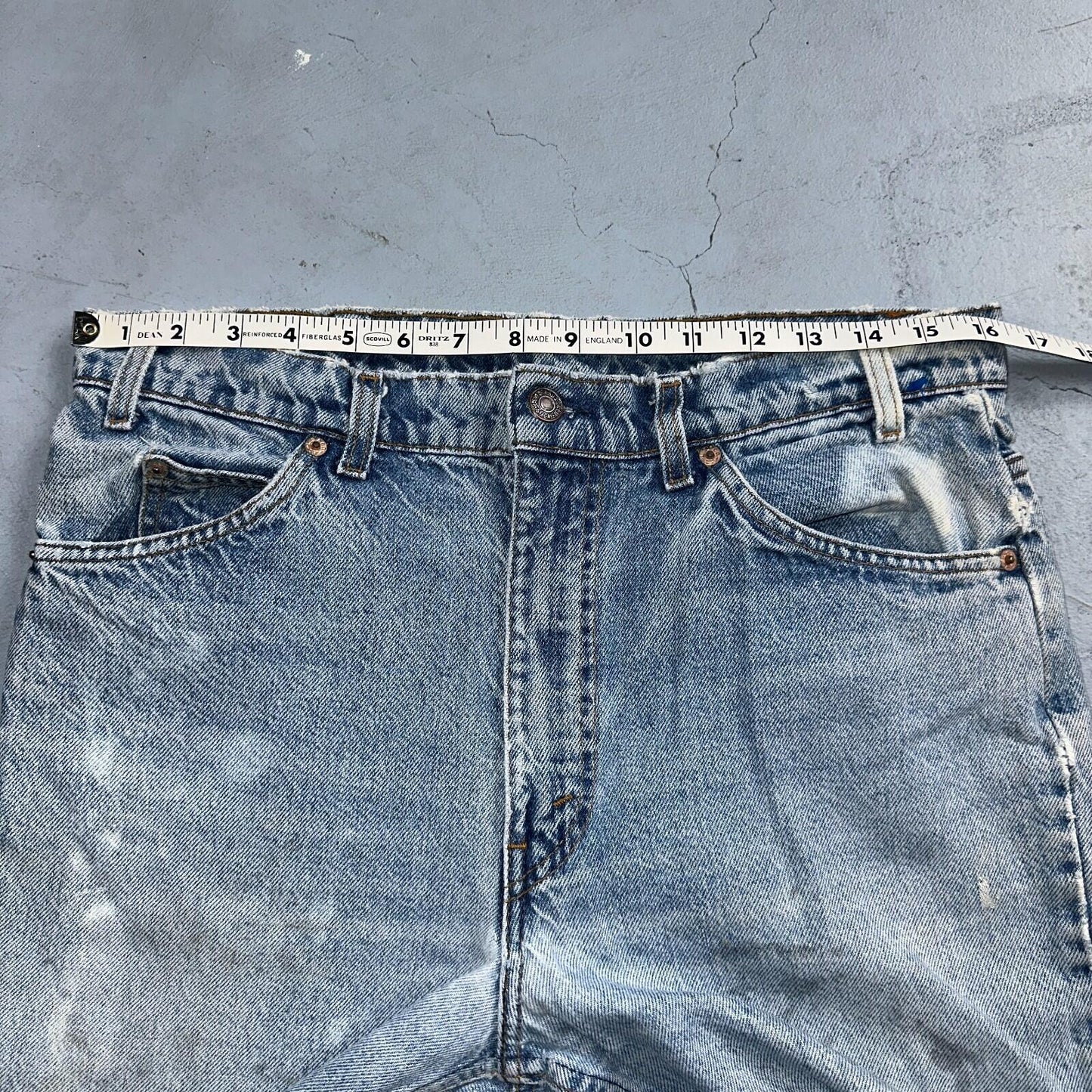 Levis 517 Vintage 90s USA Orange Tab Bootcut Flare Blue Worn Jeans Act 33x31
